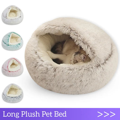 Winter Long Plush Pet Cat Bed