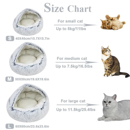 Winter Long Plush Pet Cat Bed