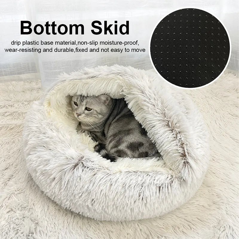 Winter Long Plush Pet Cat Bed