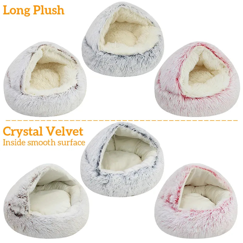 Winter Long Plush Pet Cat Bed