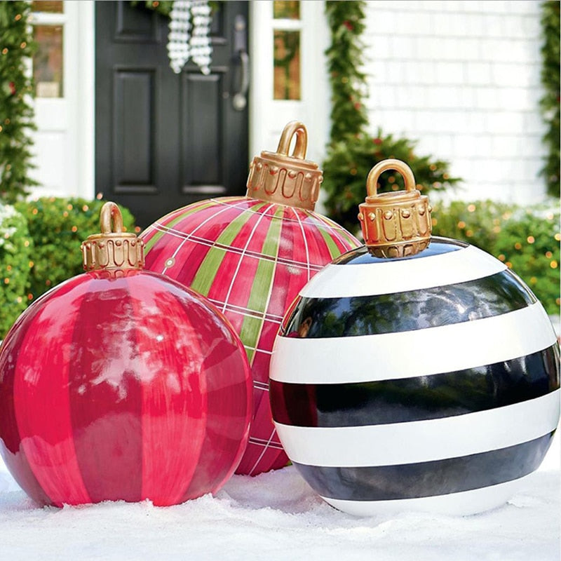 24" Outdoor Christmas Inflatable Decorated Ball